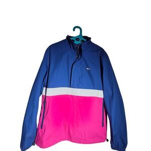 Tommy Jeans Lightweight Colorblock Anorak Jacket Blue White Pink S